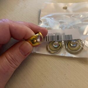 Elegant Gold and Silver Earrings and ring size 9